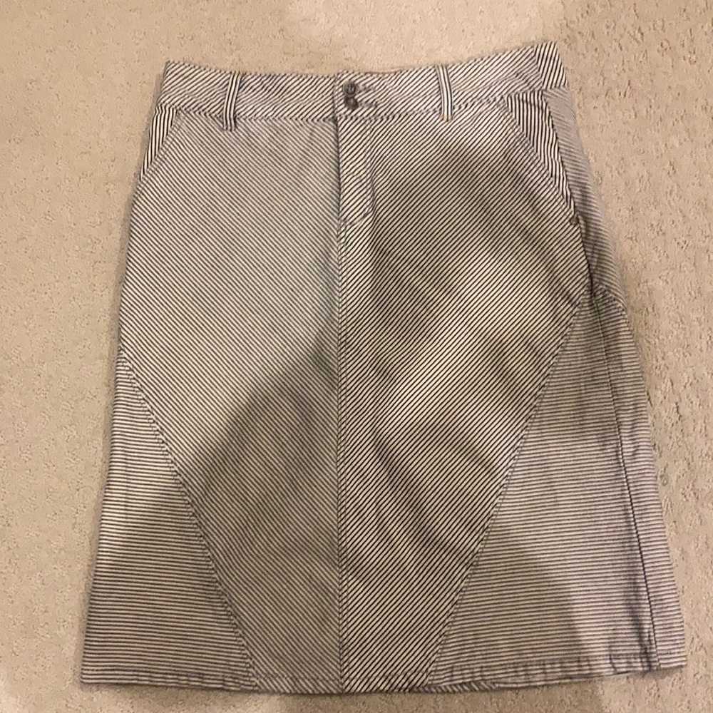 Anthropologie white and blue skirt